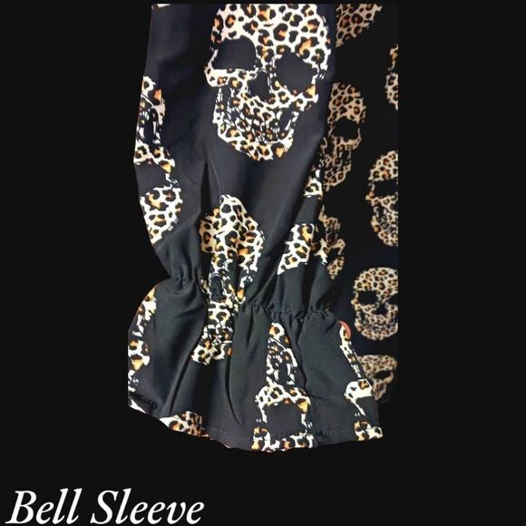 Emery Rose Plus Size Tiger Print Skull Midi dress 4X - Picture 6 of 14